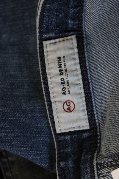 AG-ED Denim Womens Skinny Jeans Blue Mid Rise Button Cotton Size 28