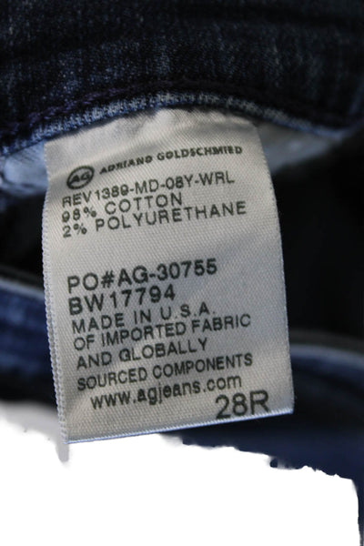 AG-ED Denim Womens Skinny Jeans Blue Mid Rise Button Cotton Size 28