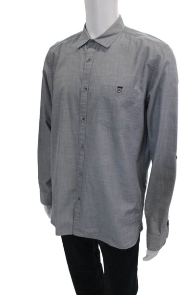 Ted Baker London Mens Cotton Collared Button Up Shirt Gray Size 5