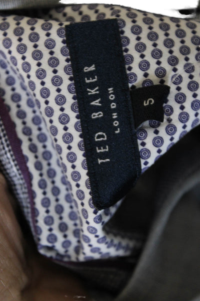 Ted Baker London Mens Cotton Collared Button Up Shirt Gray Size 5