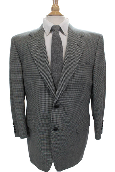 Canali Mens Blazer Gray Silk Check Button Size 52