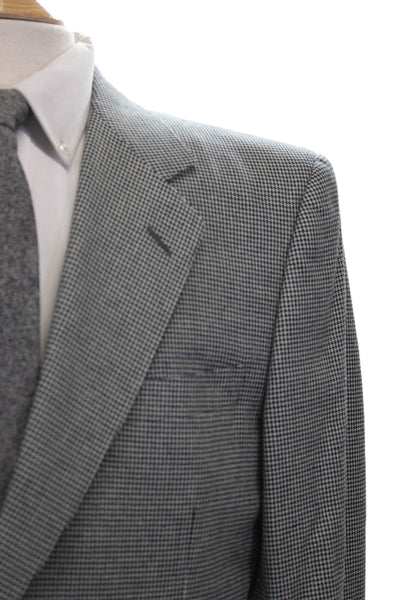 Canali Mens Blazer Gray Silk Check Button Size 52
