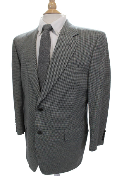 Canali Mens Blazer Gray Silk Check Button Size 52
