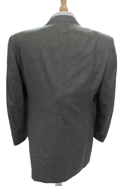 Canali Mens Blazer Gray Silk Check Button Size 52