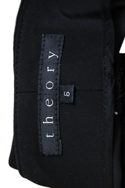 Theory Womens Dress Pants Black Polyester Zip 31 Inseam Size 6