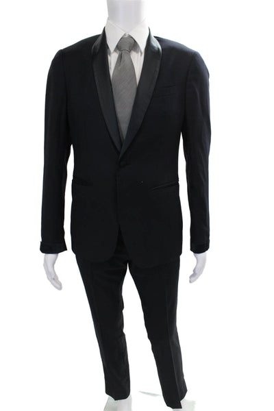 John Varvatos Mens Tuxedo Black Wool Size 46