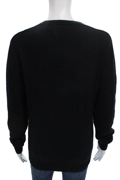 Allsaints Womens Crew Neck Pullover Sweater Black 100% Cashmere Size S