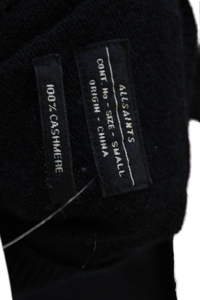 Allsaints Womens Crew Neck Pullover Sweater Black 100% Cashmere Size S