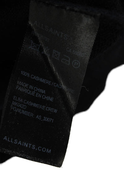 Allsaints Womens Crew Neck Pullover Sweater Black 100% Cashmere Size S