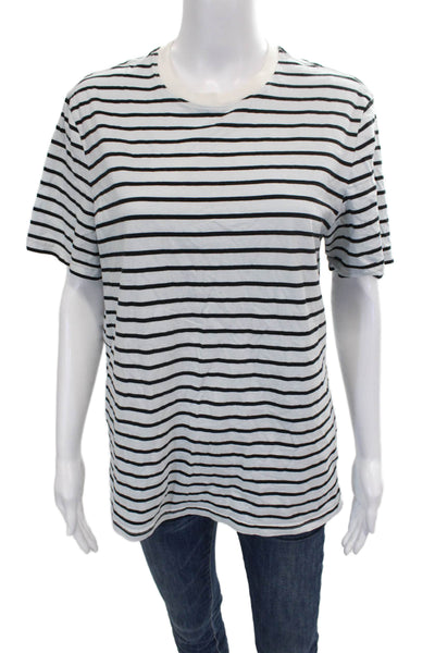 Everlane Unisex Adults White Cotton Striped T-Shirt Size M