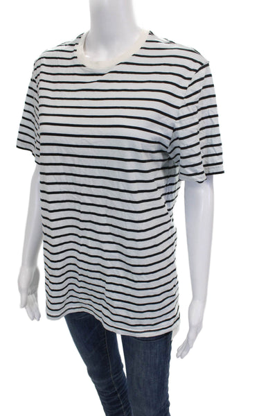 Everlane Unisex Adults White Cotton Striped T-Shirt Size M