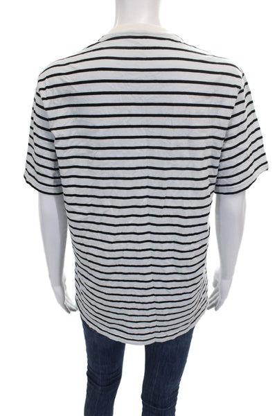 Everlane Unisex Adults White Cotton Striped T-Shirt Size M