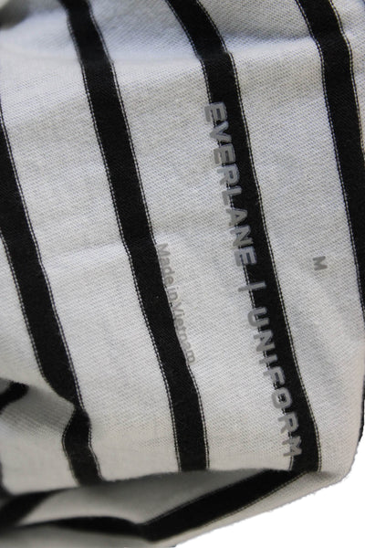 Everlane Unisex Adults White Cotton Striped T-Shirt Size M