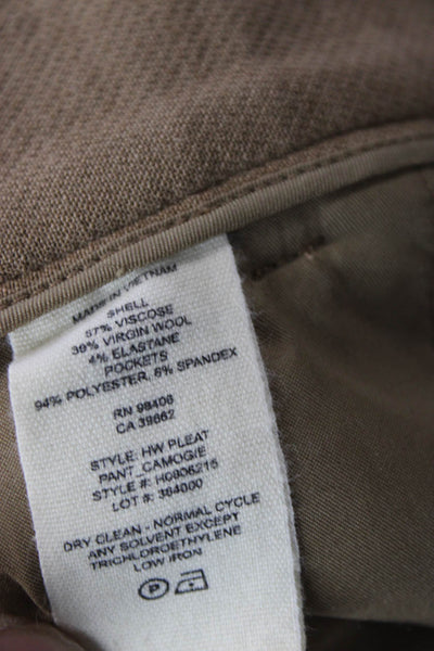 Theory Womens Cropped Brown Viscose Pants Button Closure Size 0