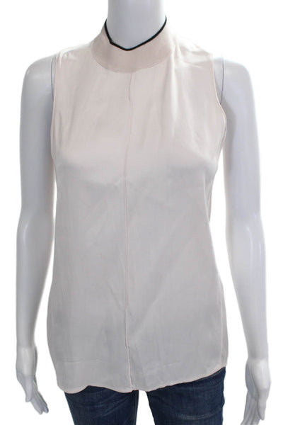 Rag & Bone Women Beige Viscose Mock Neck Sleeveless Zip Basic Blouse Size S