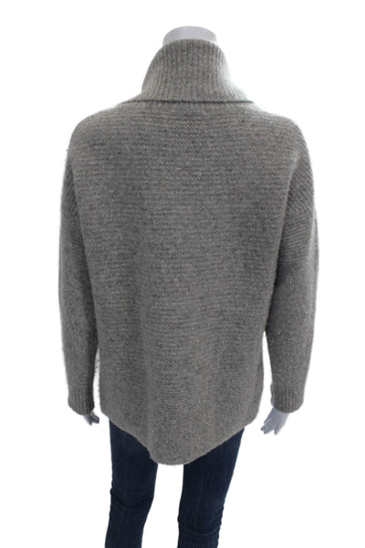 The Cashmere Project Women Gray Cashmere Cowl Neck Sweater Size M