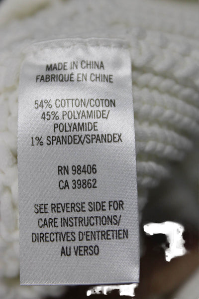 Theory Womens Cotton Mock Neck Sleeveless Sweater Vest White Size S