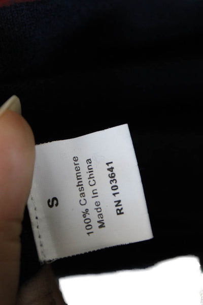 Malika Womens Tunic Cashmere V-Neck Long Sleeve Blue Sweater Size S
