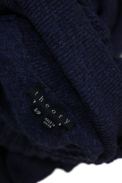 Theory Womens Cashmere Cowl Neck Tunic Sweater Solid Blue Petite Size 2