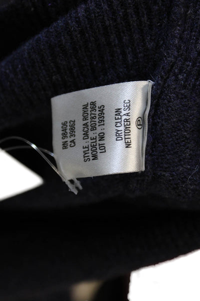 Theory Womens Cashmere Cowl Neck Tunic Sweater Solid Blue Petite Size 2
