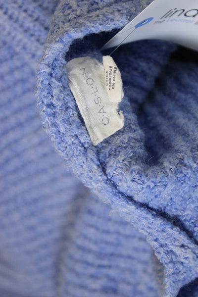 Caslon Women Pullover Sweater V Neck Blue Polyester Blend Long Sleeve Size XL