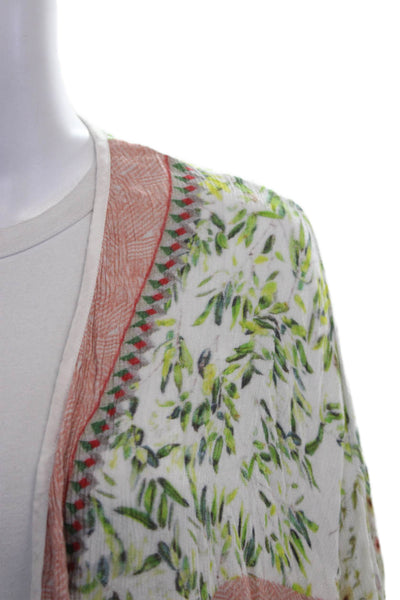 The Line Womens Multicolor Viscose Floral Cardigan Long Sleeve Size One Size