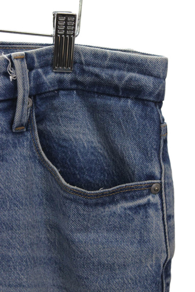 Good American Womens Straight Jeans Blue Cotton Blend High Rise Size 30