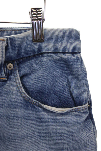 Good American Womens High Rise Tapered Jeans Blue Cotton Size 30
