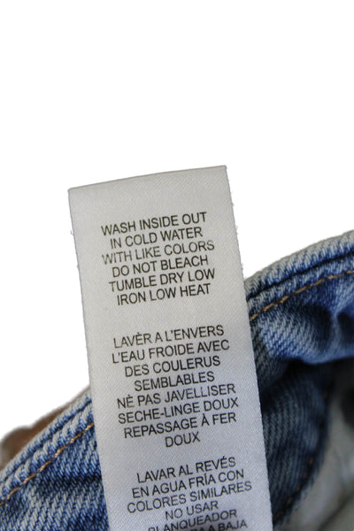 Good American Womens High Rise Tapered Jeans Blue Cotton Size 30