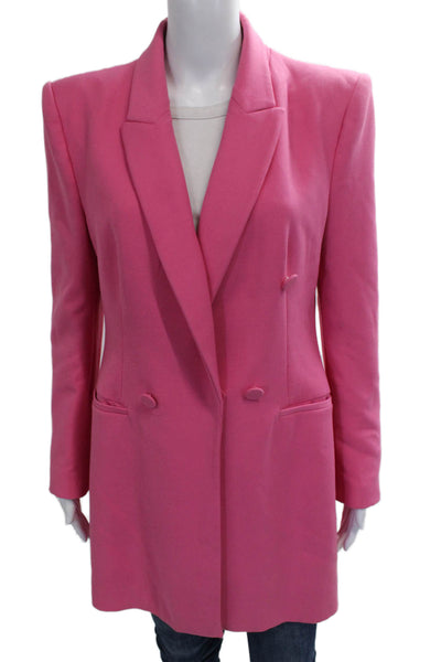 Zara Basic Womens Pink Blazer Button Polyester Long Sleeve Size XL