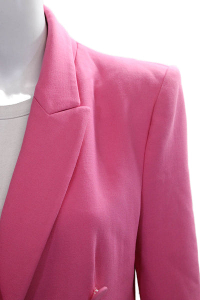 Zara Basic Womens Pink Blazer Button Polyester Long Sleeve Size XL