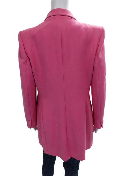 Zara Basic Womens Pink Blazer Button Polyester Long Sleeve Size XL