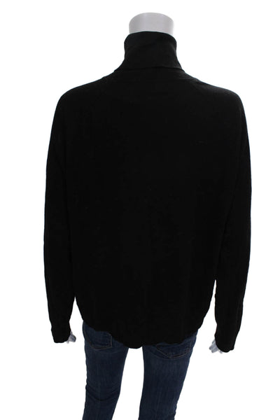 MNG Womens Pullover Sweater Turtleneck Black Viscose Long Sleeve Size L