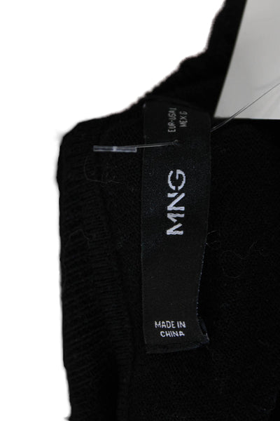 MNG Womens Pullover Sweater Turtleneck Black Viscose Long Sleeve Size L