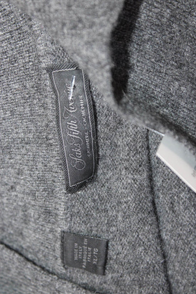 Saks Fifth Avenue Women Pullover Sweater Cashmere Gray Long Sleeve Size XL