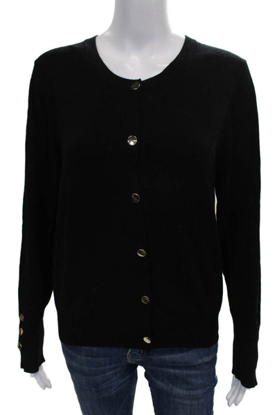 Zara Knit Womens Cardigan Black Viscose Long Sleeve Round Neck Size 2XL
