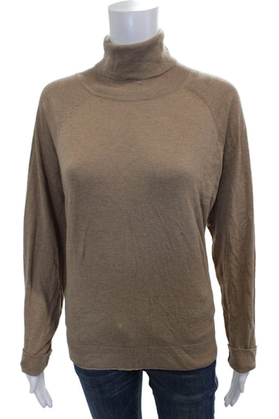 MNG Womens Beige Turtleneck Pullover Sweater Long Sleeve Polyester Size XL