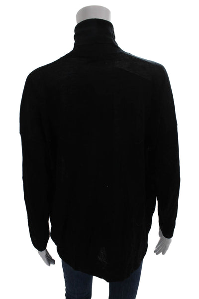 Zara Women Turtleneck Black Lyocell Pullover Sweater Long Sleeve Size M