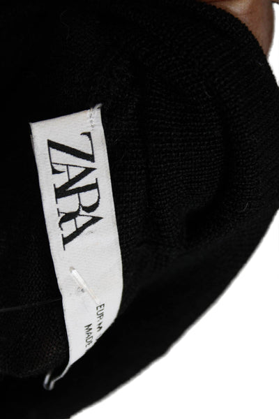Zara Women Turtleneck Black Lyocell Pullover Sweater Long Sleeve Size M