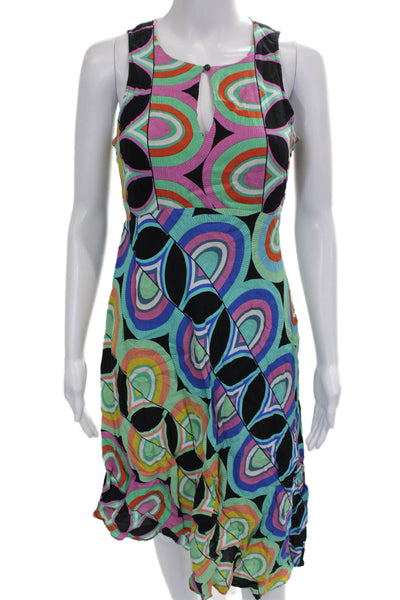 Anthropologie Womens A-Line Dress Multicolor Geometric Sleeveless Size 6