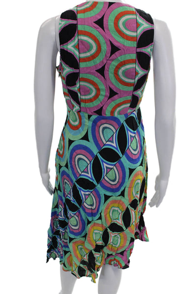Anthropologie Womens A-Line Dress Multicolor Geometric Sleeveless Size 6