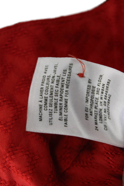 9-H15 STCL Womens Red Cotton Geometric Sleeveless Shirt Dress Size 00