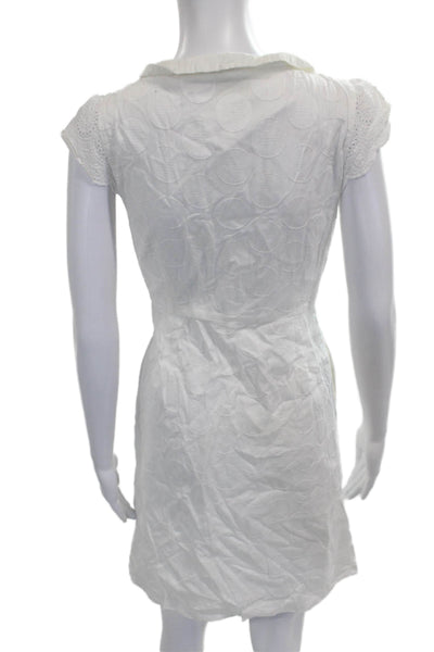 Moulinette Soeurs Anthropologie Womens Sheath Dress White Scoop Neck Size 6