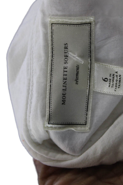 Moulinette Soeurs Anthropologie Womens Sheath Dress White Scoop Neck Size 6