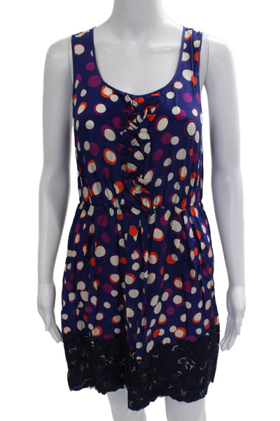 Moulinette Soeurs Anthropologie Womens Fit & Flare Silk Polka Dot Dress Size 6