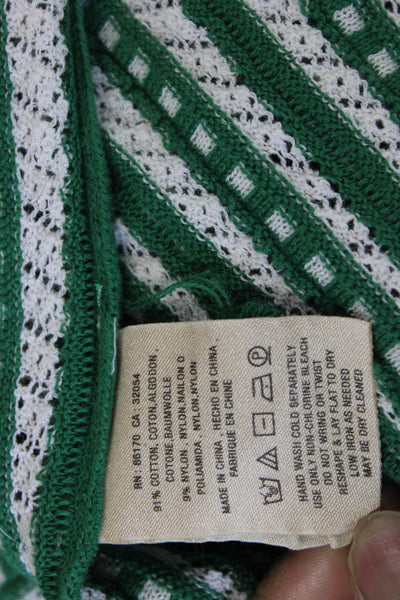 Moth Womens Basic Green Geometric Cotton Scoop Neck Sleeveless Tank Size PM