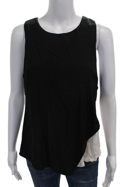 Bordeaux Womens Tunic Tank Black Polyester Sleeveless Round Neck Solid Size S