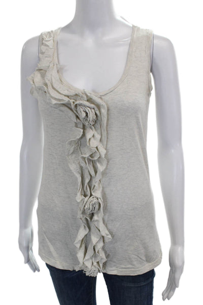 Project Alabama Womens Sleeveless Scoop Neck Basic Cotton Tank Gray Size M
