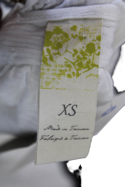 Anthropologie Womens White Cotton Scoop Neck Sleeveless Basic Blouse Size XS