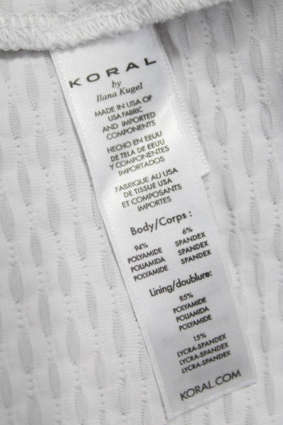 Koral Women Basic Sleeveless Tank Geometric Round Neck White Size S